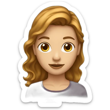 une fille cheveux long ondulé chatain  sticker