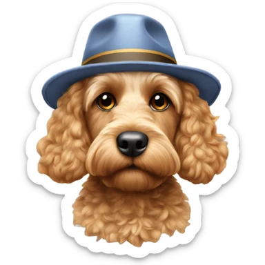 Cockapoo in a hat sticker