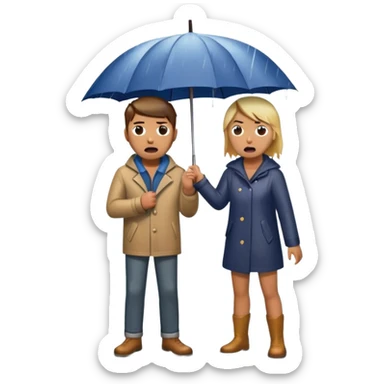 A person stands in the rain holding an umbrella, while another person (the narcissist) screams at the storm, getting drenched. The first person looks calm and dry, choosing to protect themselves rather than fight the uncontrollable.  sticker