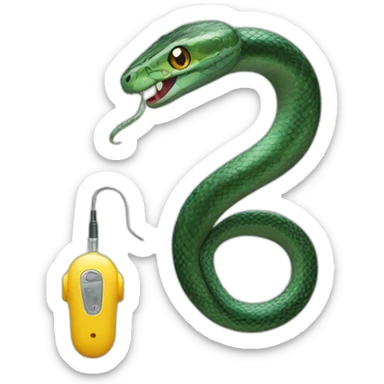 A snake with a hearing aid sticker