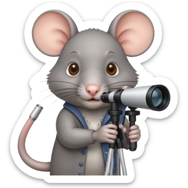 rat with telescope  sticker