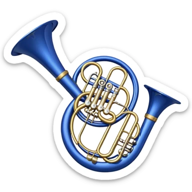 only blue french horn sticker