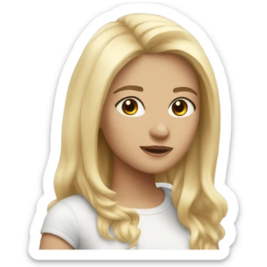 Two girl friends one blonde and one brunette sticker