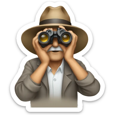 hombre viejo con binocular sticker