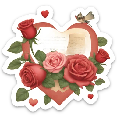 vintage valentine’s day card sticker