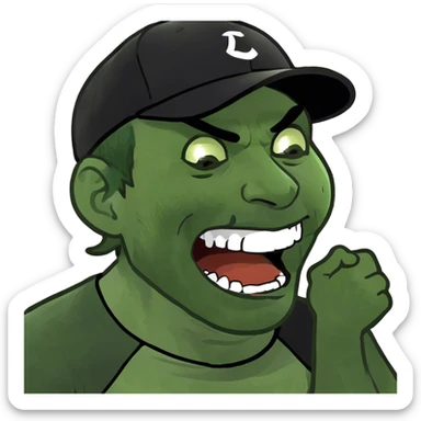 Man choking himself and angry laughing  sticker