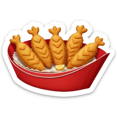 5 breaded chicken tenders of varying sizes and shapes in a red paper food boat sticker