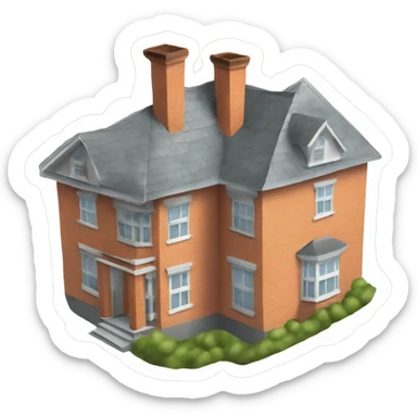 A large house with envelopes coming out the chimney  sticker