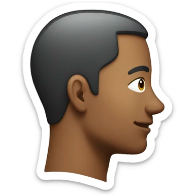 back profile with head turned to the side while looking towards the camera sticker