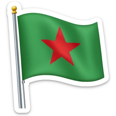 Create an emoji flag that contains contains contains top green midle white have black star the below color is red

 sticker