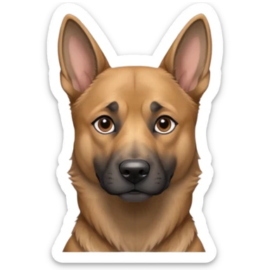 chien Malinois croisé, couleur poils grise, yeux gris et poils mi long sticker