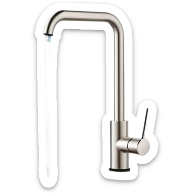 “A slim countertop direct-flow water purifier without water tank, minimal white design with a single faucet, standing on a kitchen counter, soft lighting, modern style” sticker