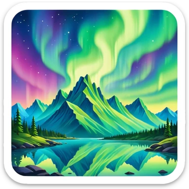aurora borealis or northern lights sticker
