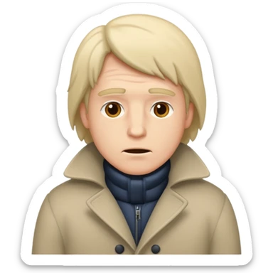 man feeling cold sticker