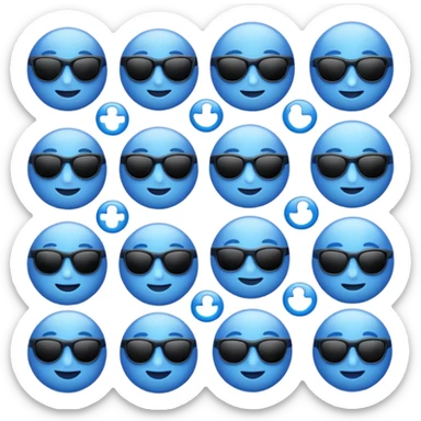 In shades of blue - Emoji Puzzle - Some emojis sticker