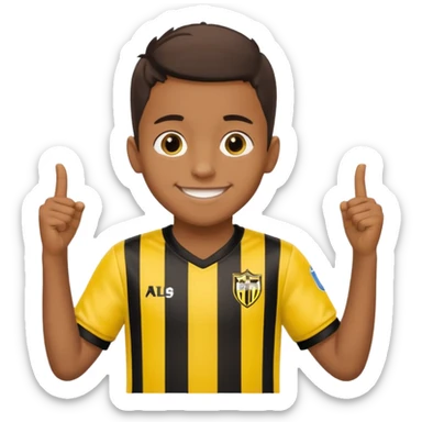 niño con la camiseta de futbol del club atlético Peñarol de uruguay sticker