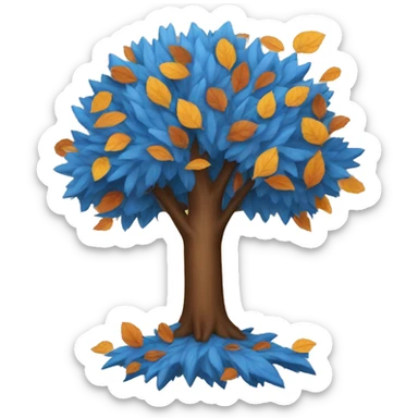 Autumn tree with blue leaves sticker