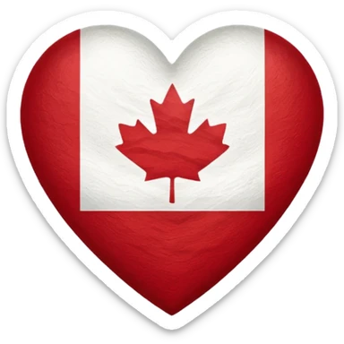 Canada flag heart sticker