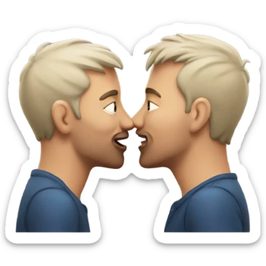 Two men kissing sticker