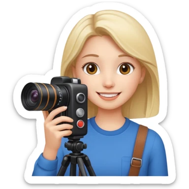 quiero crear una chica con una camara como si estuviese grabando vlog  sticker