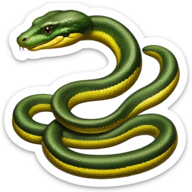 A photo-realistic digital illustration of a Green Anaconda, chest upward, with a broad, flat head, muscular body, and high-set eyes. Its olive-green body is covered with symmetrical, bold black oval spots, and its smooth, glossy scales highlight its large, powerful build. sticker