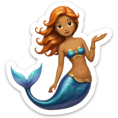 Make a mermaid statue sticker