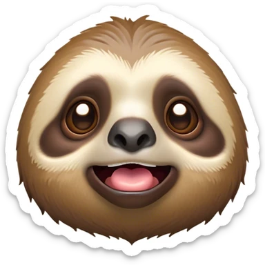Cinematic Comical Sloth Portrait Emoji, Head tilted dramatically with an exaggeratedly shocked expression, featuring a slow, adorably sluggish form with wide, comically expressive eyes full of humorous disbelief, Simplified yet hilariously expressive features, highly detailed, glowing with a slightly sassy, lazy glow, high shine, dramatic yet playful, stylized with an air of quirky, unhurried attitude, soft glowing outline, capturing the essence of a meme-worthy sloth that looks ready to side-eye its way into viral fame! sticker