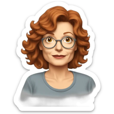 actor younger susan sarandon cartoon wearing tee  sticker