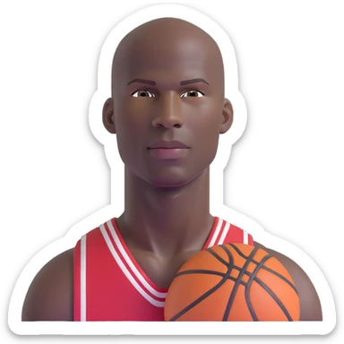 Michael Jordan basketball player with clear detailed face, upper body portrait sticker