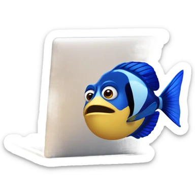 finding dory using a macbook sticker