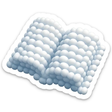 top view of a thick open book made entirely of small, very bright white fluffy convex clouds, matte glass style, no background sticker