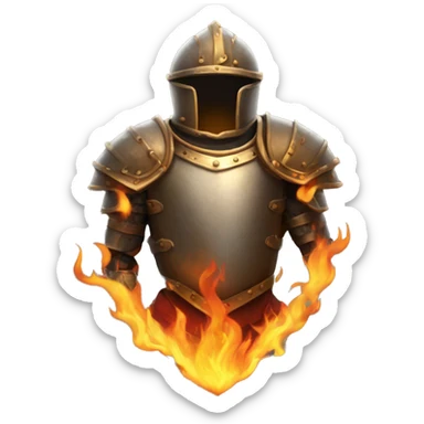 torso armor covered in flames sticker