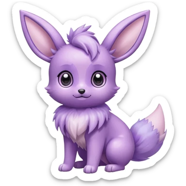 Kawaii Shiny Pastel Violet Lavender Eevee Full Body sticker