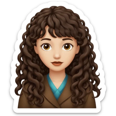 Fais la frange plus tordu la peau plus foncé et les cheveux bruns et bien plus long mais avec les cheveux bouclés  sticker