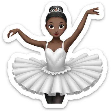 Black swan ballerina emoji from a far to see the whole body dancing sticker