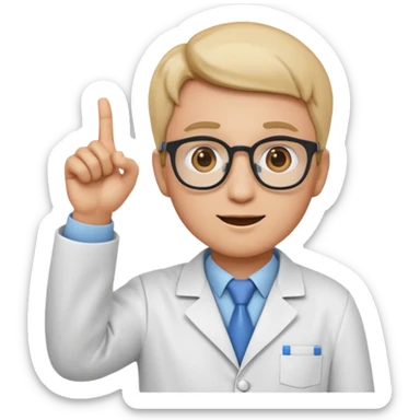 Nerd scientist emoji that with those 🤓👆🥼 but you have to make the head exactly like this 🤓 sticker
