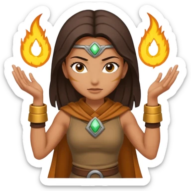 earth bender woman who has powers to shape mold sticker