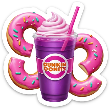  dunkin donuts purplish pink refresher  sticker