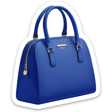Realistic isolated cobalt blue kate spade satchel purse.  sticker