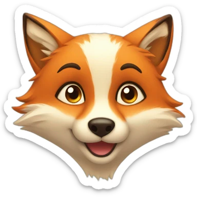 cuty fox face sticker