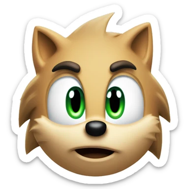 Sonic The Hedgehog with green eye and side smirk and his fur is blue sticker