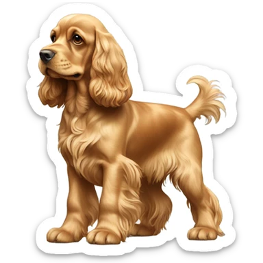 Dog-golden-english-cocker-spaniel-full-body-standing sticker