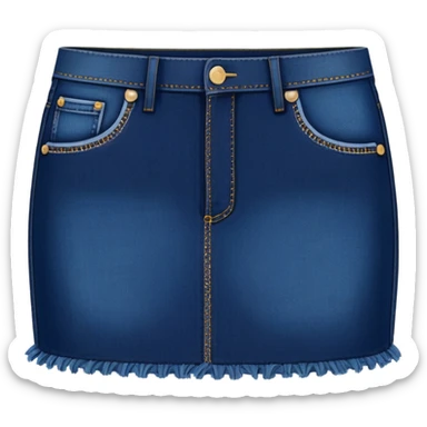 super realistic dark denim mini skirt sticker