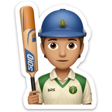 Person playing cricket sticker