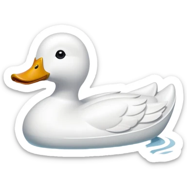 white duck-shaped boat sticker