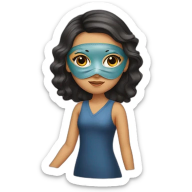 girl in mask and tweezers sticker