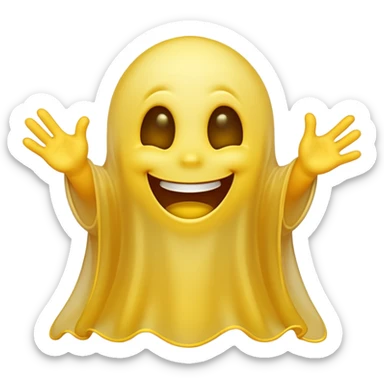 Emojis qui rigole fusionné avec l’emojis fantôme 👻 sticker