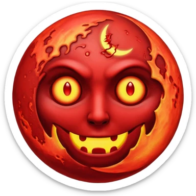 Cursed Crimson Moon sticker