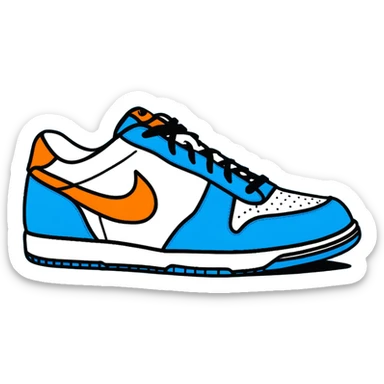 blue Nike tennis shoes, sporty sneakers sticker