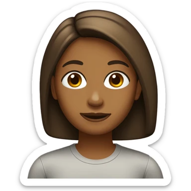 chica con cabello medio de castaño oscuro sticker